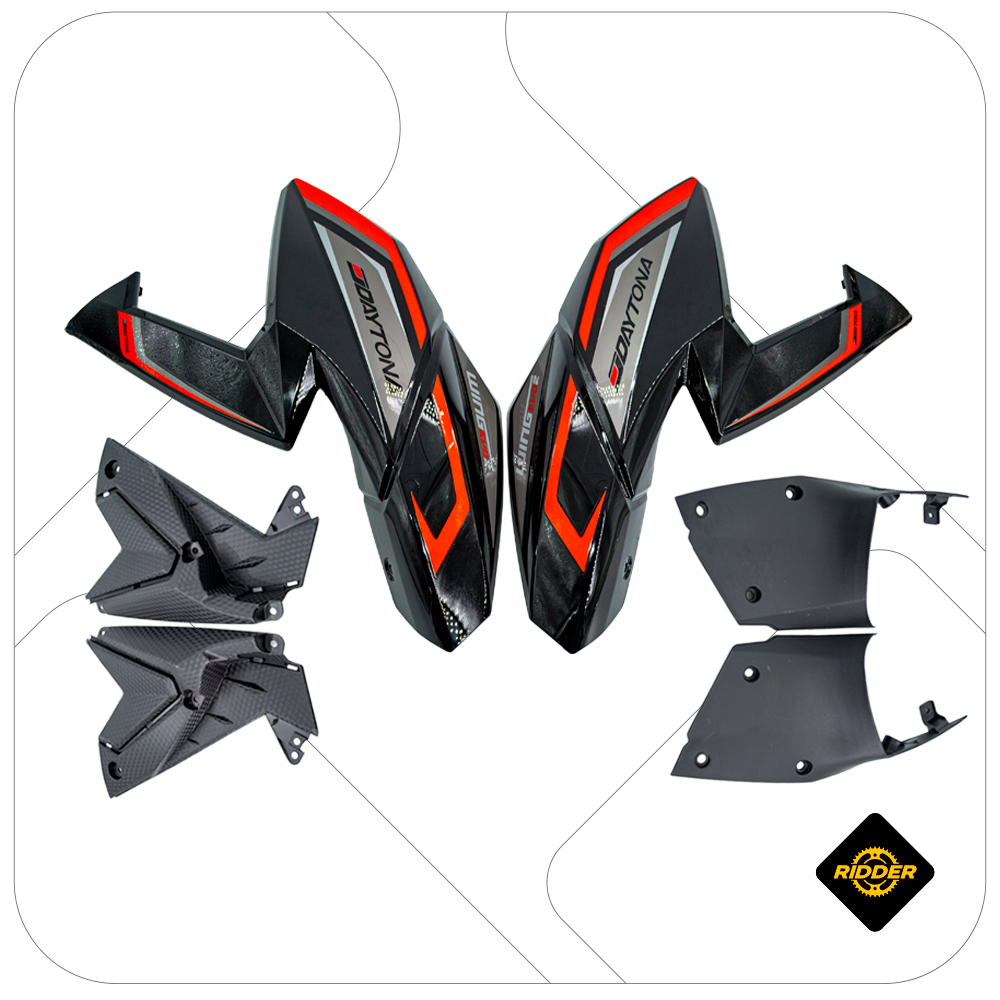 TAPAS LATERAL DE TANQUE KIT WING EVO 2(23-24)/VENOM/CR3MAX ROJO