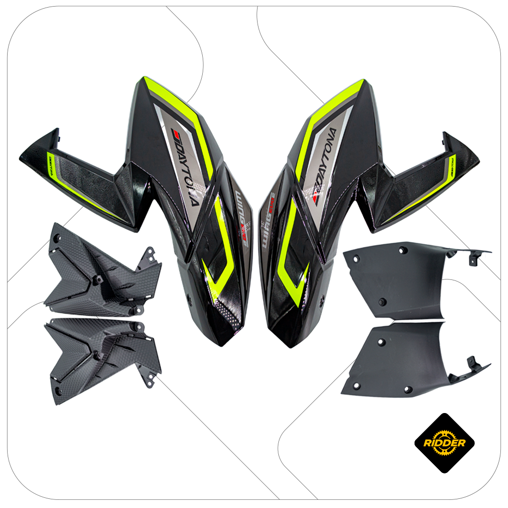 TAPAS LATERAL DE TANQUE WING EVO 2(23-24)/VENOM/CR3MAX  NEGRO/VERDE