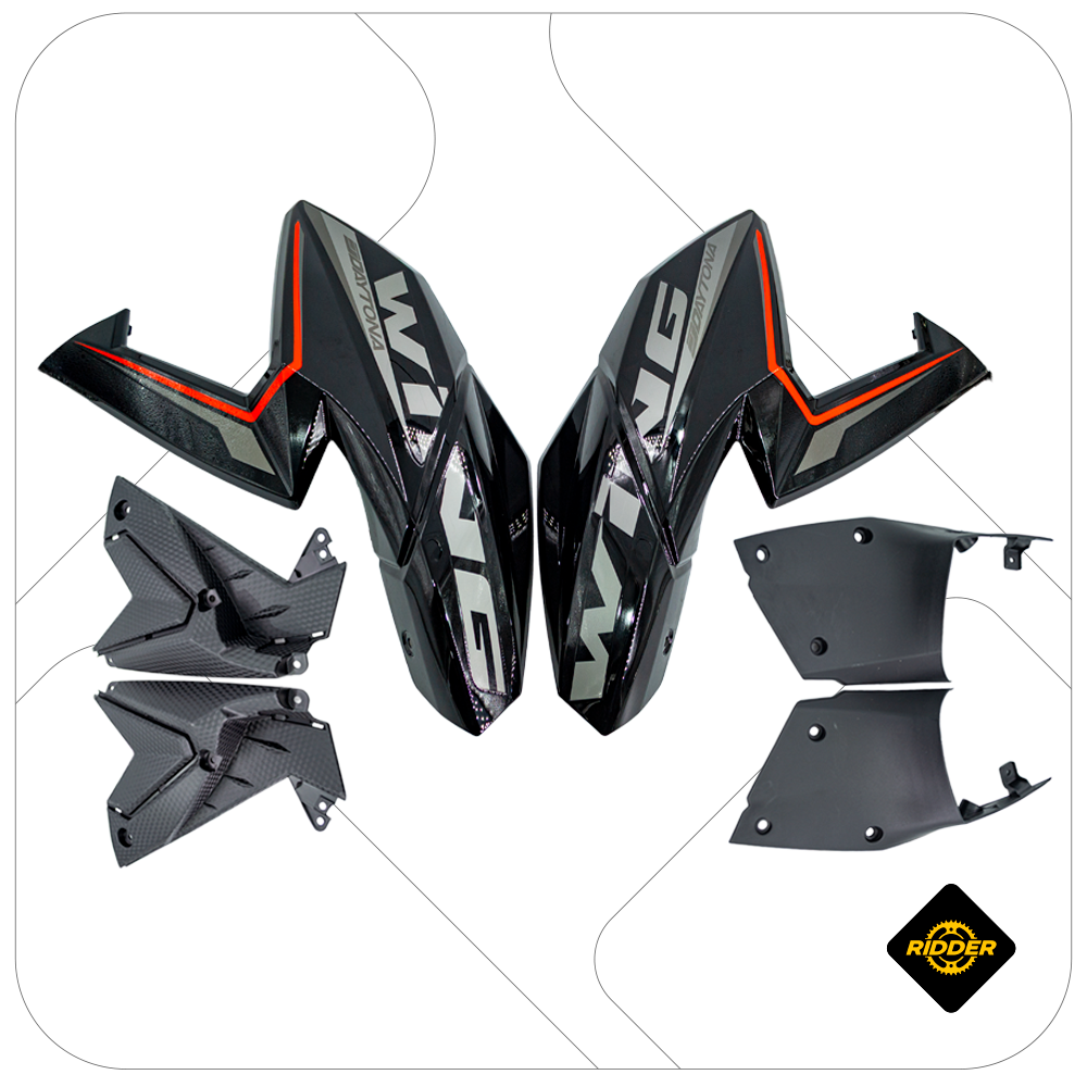 TAPAS LATERAL DE TANQUE WIND EVO 2(25)/VENOM/CR3MAX NEGRO/ROJO