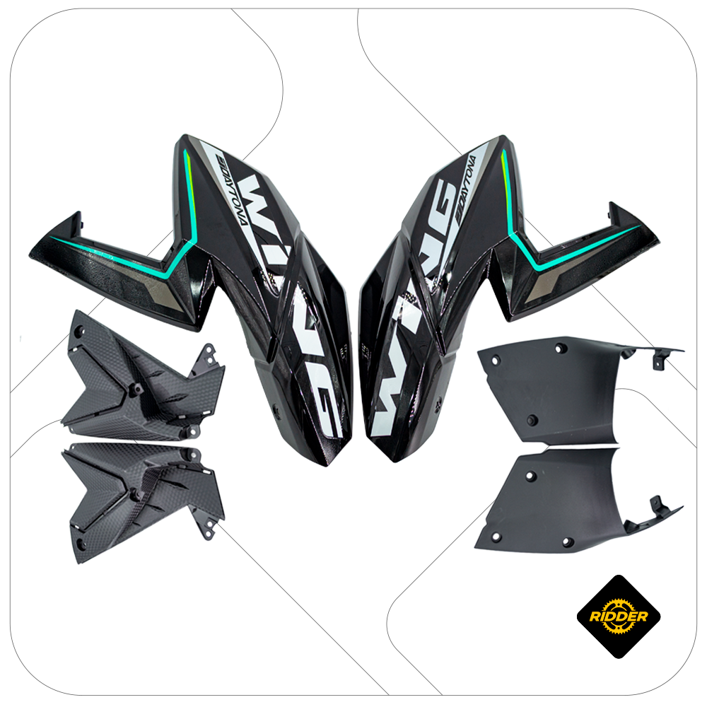 TAPAS LATERAL DE TANQUE WING EVO 2(25)/VENOM/CR3MAX NEGRO/VERDE