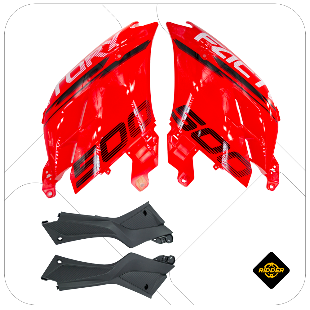 TAPAS LATERAL DE TANQUE KIT SHIFT500 ROJO/NEGRO G02