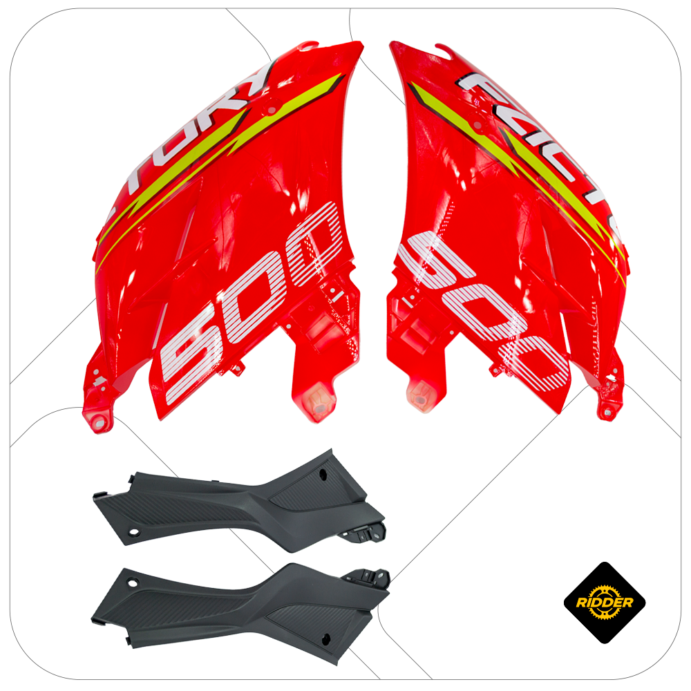 TAPAS LATERAL DE TANQUE KIT SHIFT500 ROJO/AMARILLO G01
